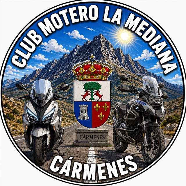 Logotipo del Club Motero La Mediana de Cármenes (versión de cabecera).